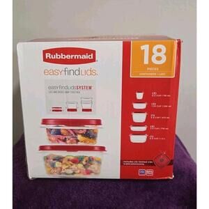 Rubbermaid Easy Find Lids System 18 Pieces Includes 3 Vented Lids